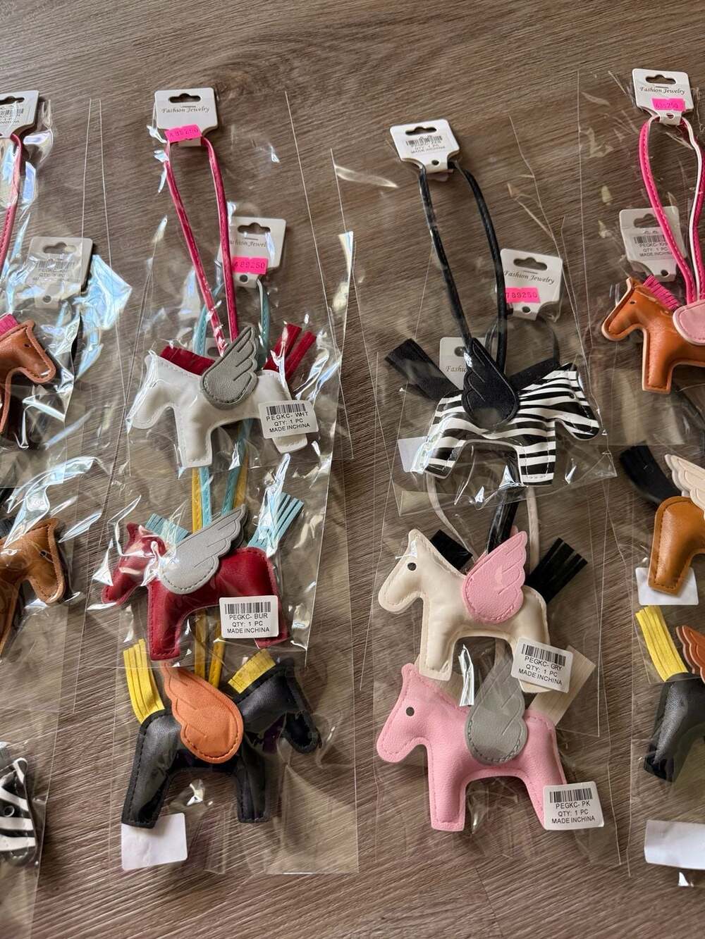 12pc Horse Flying Pegasus Bag Charm Keychain Assorted Colors - Picture 3 of 5